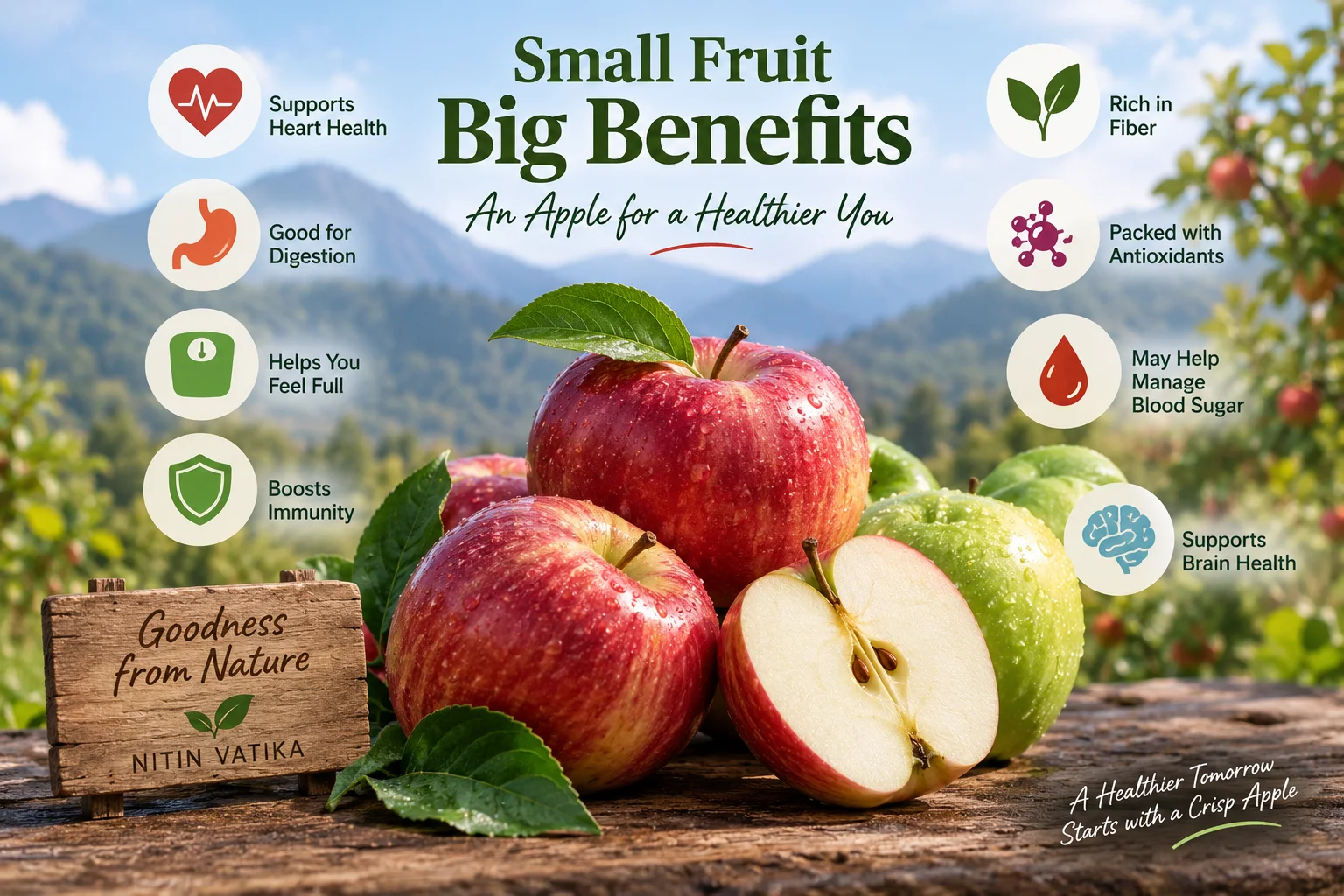 Fresh apples illustrating the health benefits of apples, including fiber, digestion, heart health, antioxidants, and healthy nutrition.