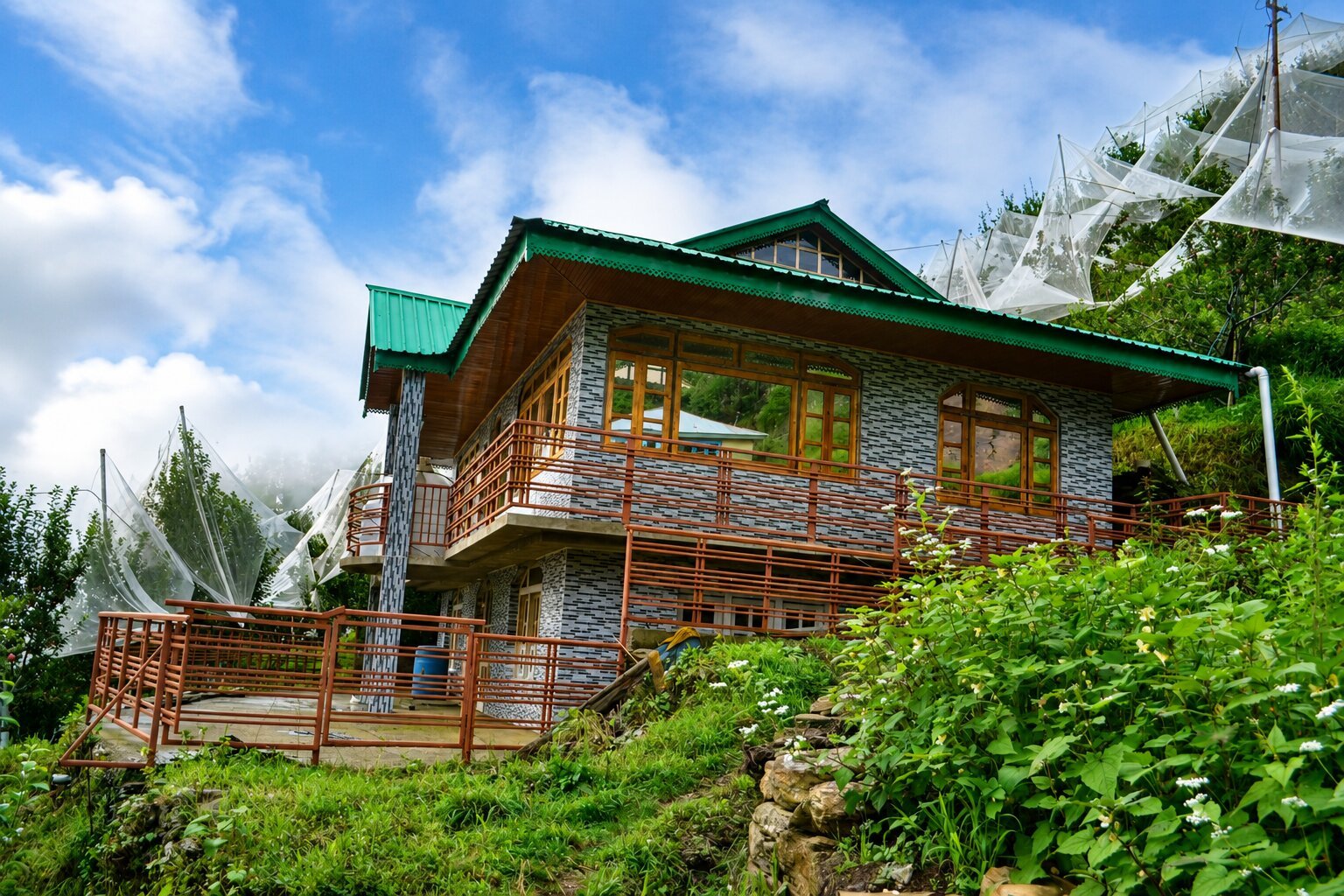 Apple orchard at Nitin Vatika in Daran, Himachal Pradesh